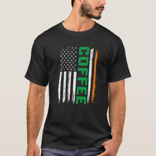 Coffee American Flag St Patrick's Day Men Women T-Shirt