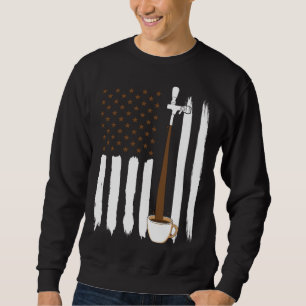 Coffee American Flag USA 4th July Coffee Sweatshirt
