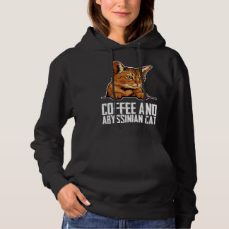 Coffee and abyssinian cat hoodie