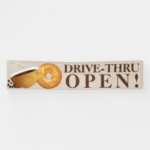 Coffee and Bagel Drive Thru Banner