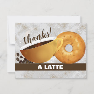 Coffee and Bagel   Thank You Note Card