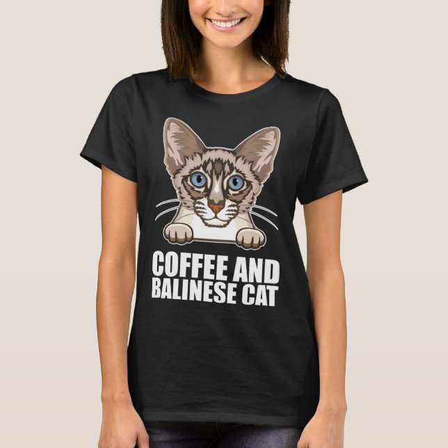 Coffee and balinese cat T-Shirt (Front)