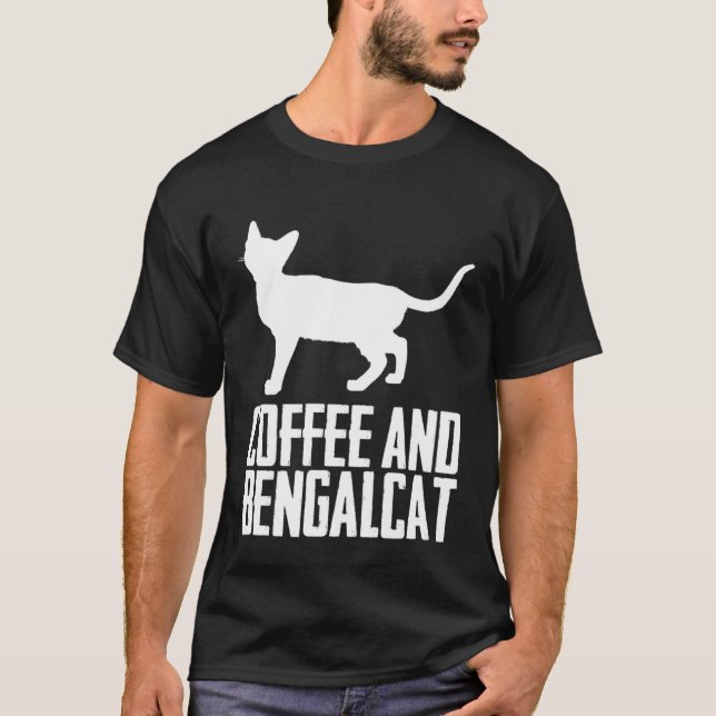 Coffee and bengalcat T-Shirt (Front)