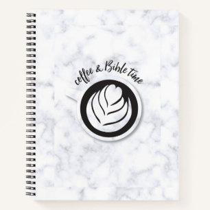 Coffee and Bible Time (Logo) Marble Notebook