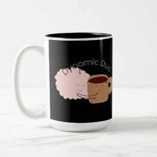 Coffee and Brain are the Dynamic Duo! Two-Tone Coffee Mug