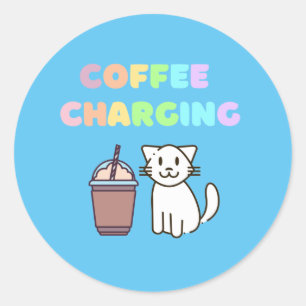 Coffee and Cat for Coffee Lover Classic Round Sticker