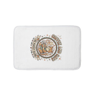 Coffee And Cats Cat Coffee Vintage Vector Art Shir Bath Mat