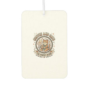Coffee And Cats Cat Coffee Vintage Vector Art Shir Car Air Freshener