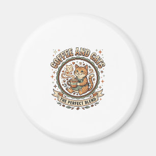 Coffee And Cats Cat Coffee Vintage Vector Art Shir Magnet