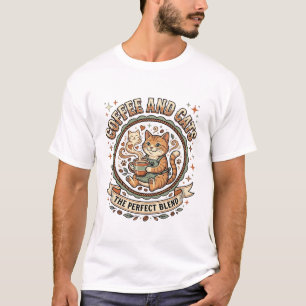 Coffee And Cats Cat Coffee Vintage Vector Art Shir T-Shirt