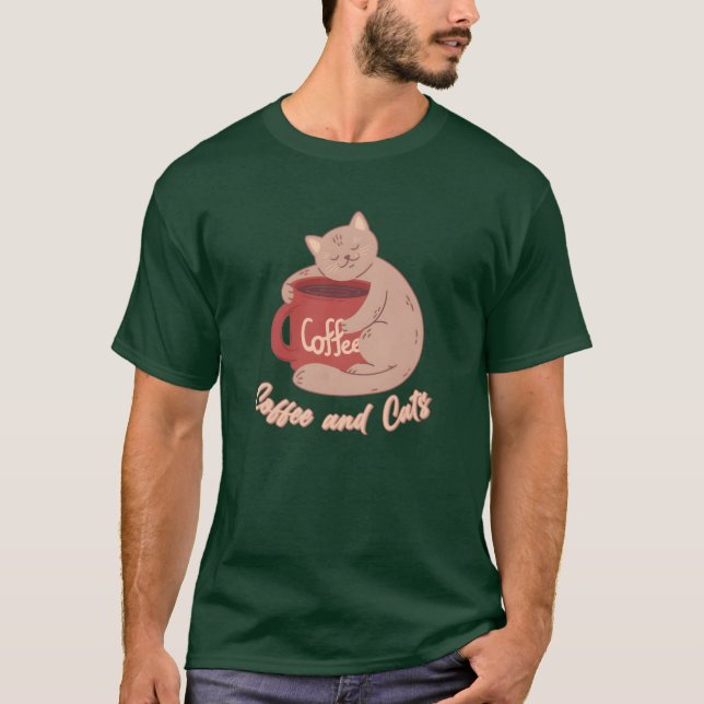 Coffee and Cats Cat Mum Cat Lovers Cat Girlfriend  T-Shirt (Front)