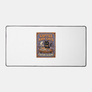 Coffee And Cats Cat Tea Leaves Coffee Fortune Read Desk Mat