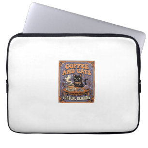 Coffee And Cats Cat Tea Leaves Coffee Fortune Read Laptop Sleeve