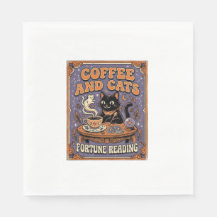 Coffee And Cats Cat Tea Leaves Coffee Fortune Read Napkin