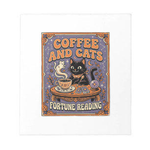 Coffee And Cats Cat Tea Leaves Coffee Fortune Read Notepad