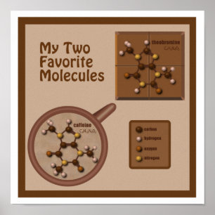 Coffee and Chocolate Molecules Poster