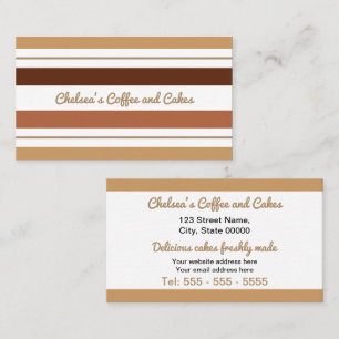 Coffee and Chocolate Stripes Business Card