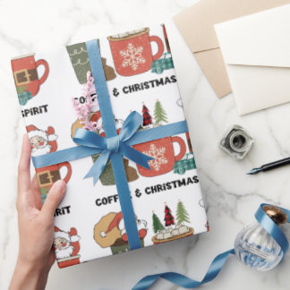 Coffee And Christmas Spirit Wrapping Paper