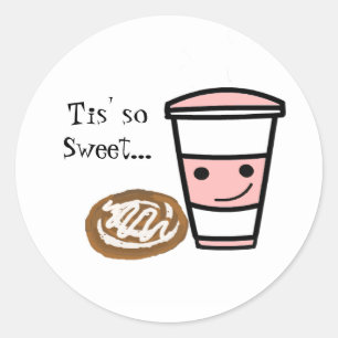 Coffee and Cinnamon Bun Classic Round Sticker