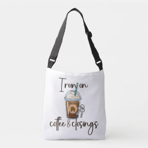 Coffee and Closings Realtor, Personalised Crossbody Bag