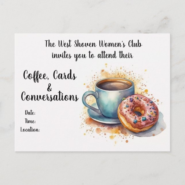 Coffee and Conversation Women's Club Postcard (Front)