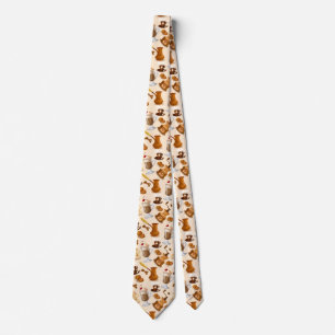 Coffee and Cookie Pattern Tie