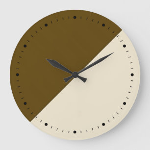 Coffee And Cream Block Art Large Clock