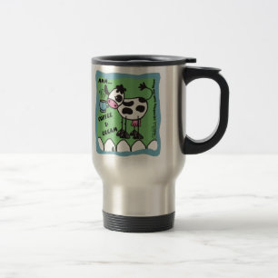 Coffee and Cream Cow Travel Mug