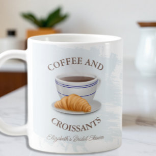 Coffee and Croissants Bridal Shower Coffee Mug