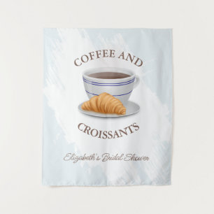 Coffee and Croissants Bridal Shower Tapestry