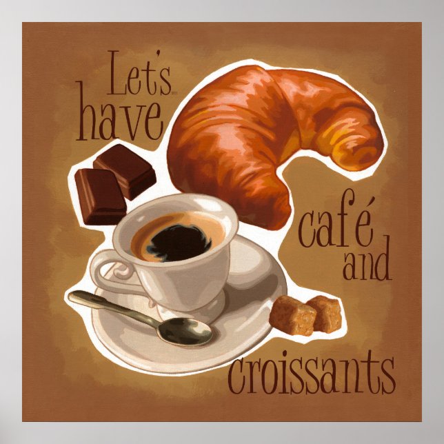 Coffee and croissants poster (Front)