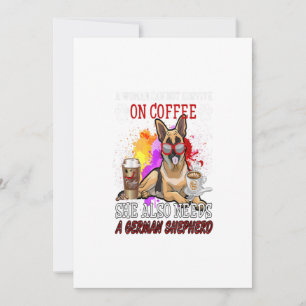 Coffee And Dog - Coffee And German Shepherd Gift Holiday Card