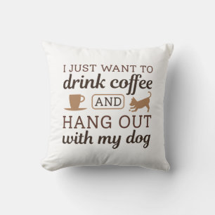 Coffee And Dog Cushion
