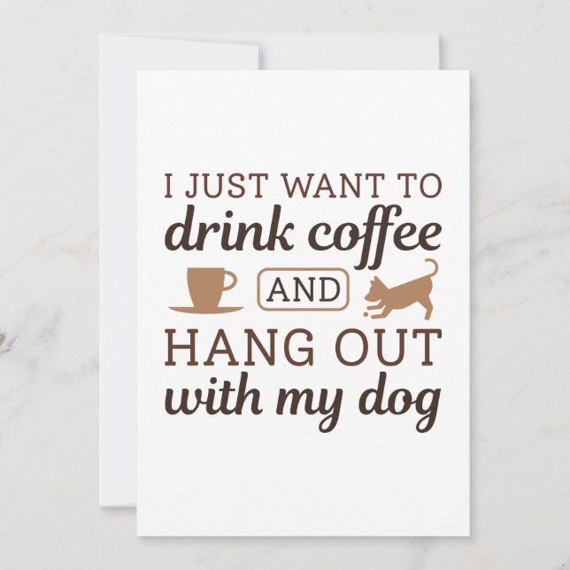 Coffee And Dog Thank You Card (Front)