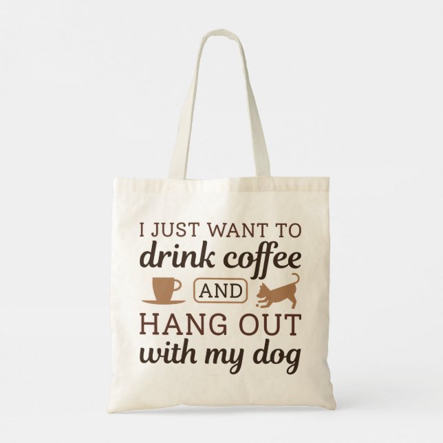 Coffee And Dog Tote Bag (Back)