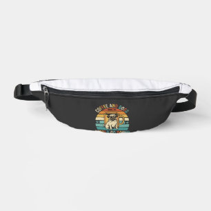 Coffee and Dogs Retro Pug Lover Bum Bags