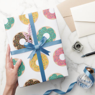 Coffee and Donut Pattern  Wrapping Paper