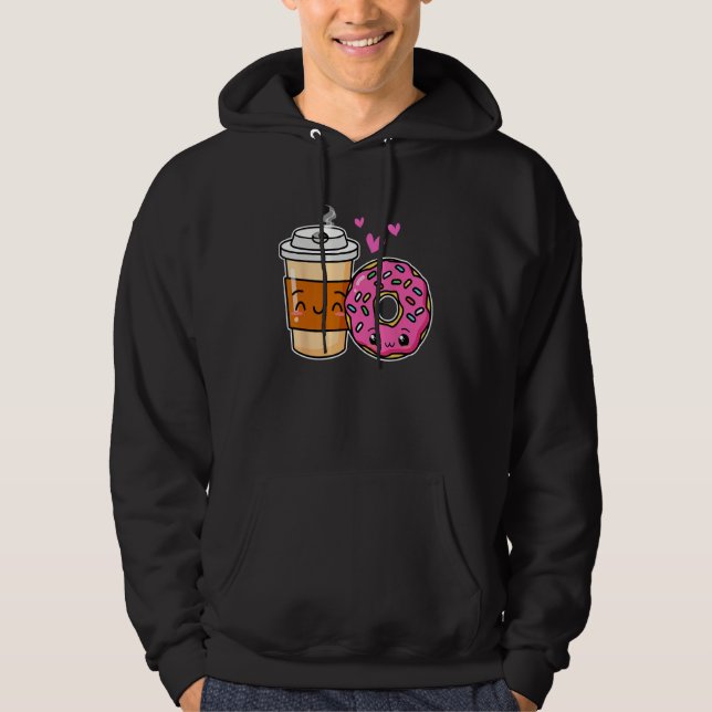 Coffee And Donuts  Couple Friend Matching Donut Da Hoodie (Front)