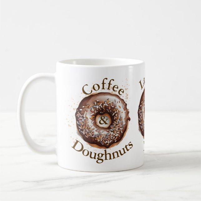Coffee and Donuts personalized Mug (Left)