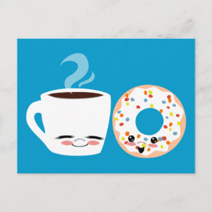 Coffee and Doughnut Pals Postcard