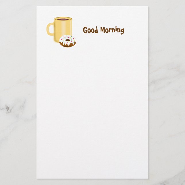 Coffee and Doughnut Stationery (Front)