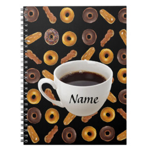 Coffee and Doughnuts Customisable Spiral Notebook