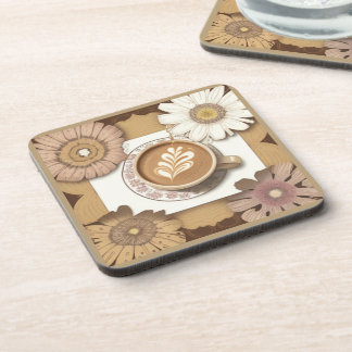 Coffee and flowers coaster