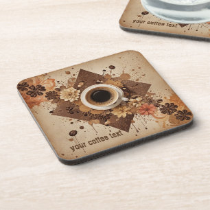 Coffee and flowers coaster
