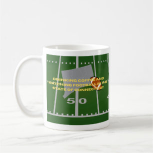 Coffee and Football in Connecticut Mug