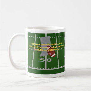 Coffee and Football in Indiana  Coffee Mug