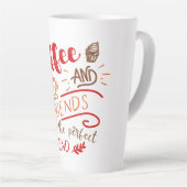 Coffee and Friends Perfect Blend Quote Typography Latte Mug (Right Angle)