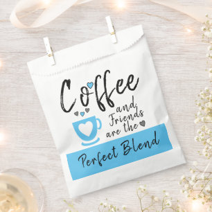 Coffee and Friends perfect blend white blue Favour Bags