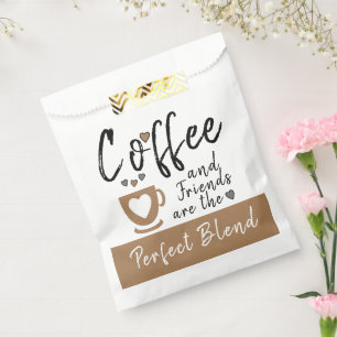 Coffee and Friends perfect blend white brown Favour Bags
