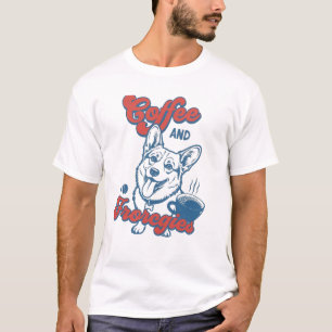 Coffee and Froggies Dog Illustration T-Shirt